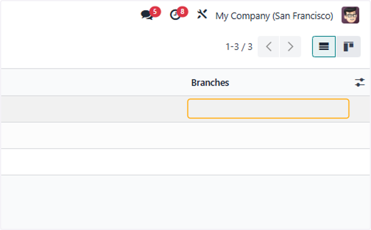 Can create company branches by selecting the relevant company