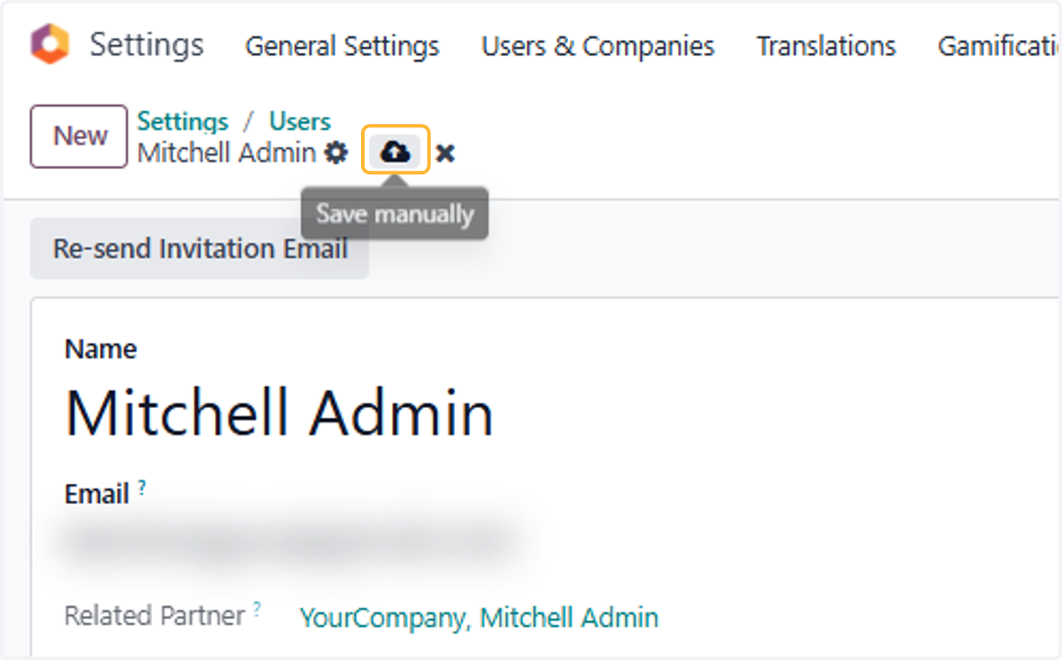 Click on Save manually