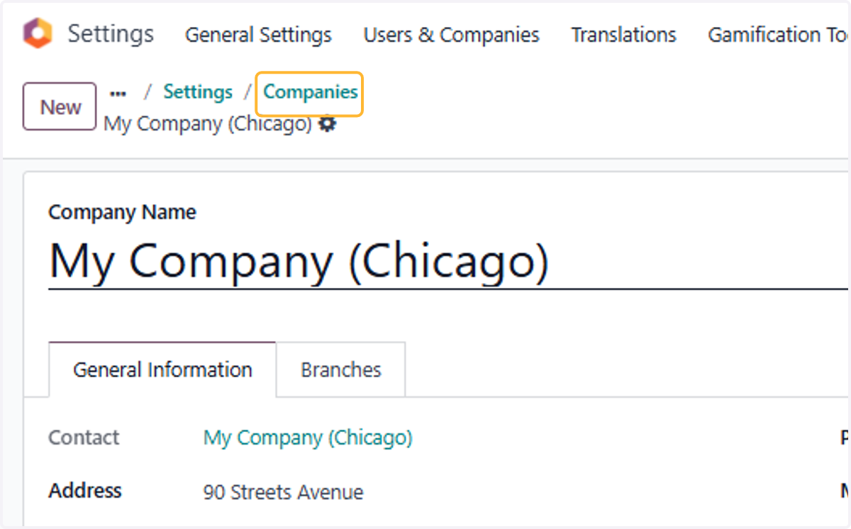 Click on Companies