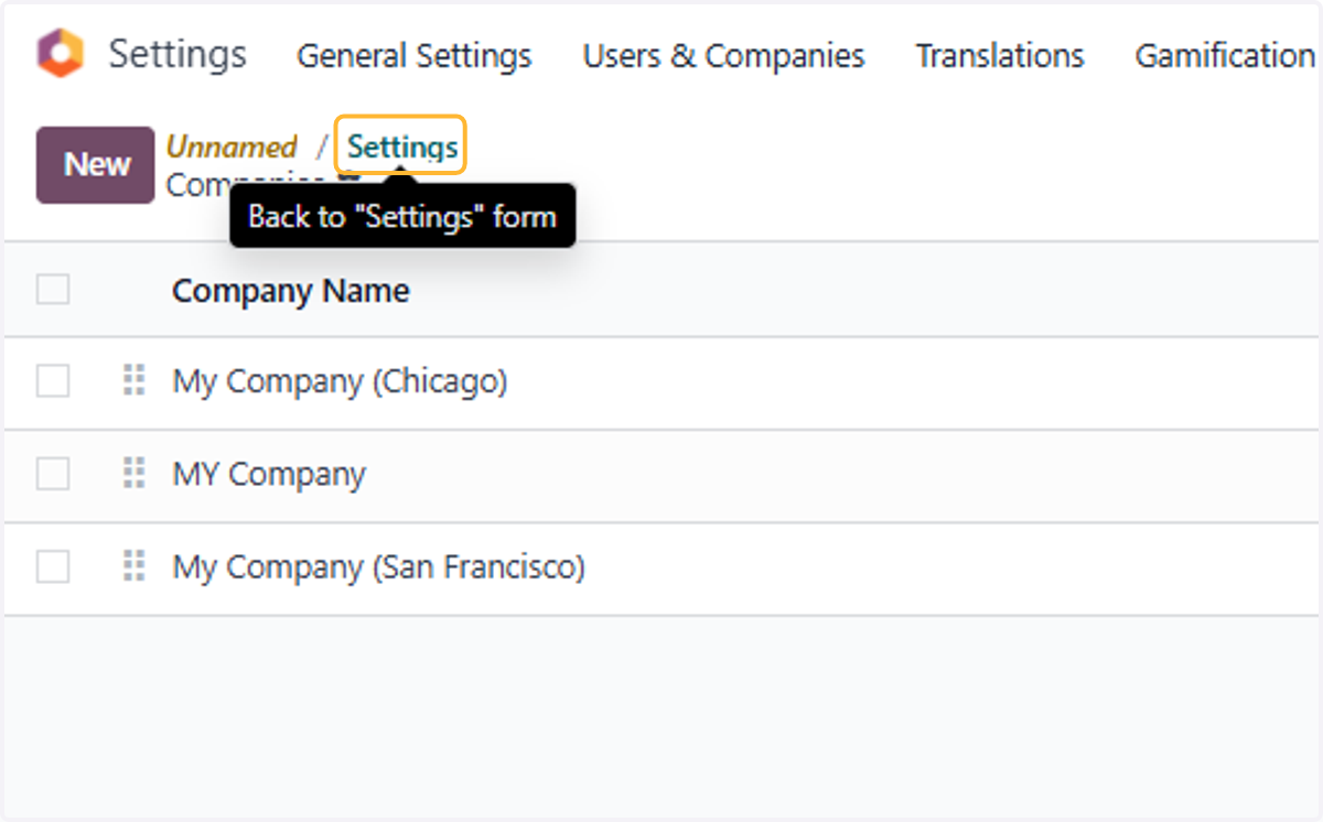 Click on Settings