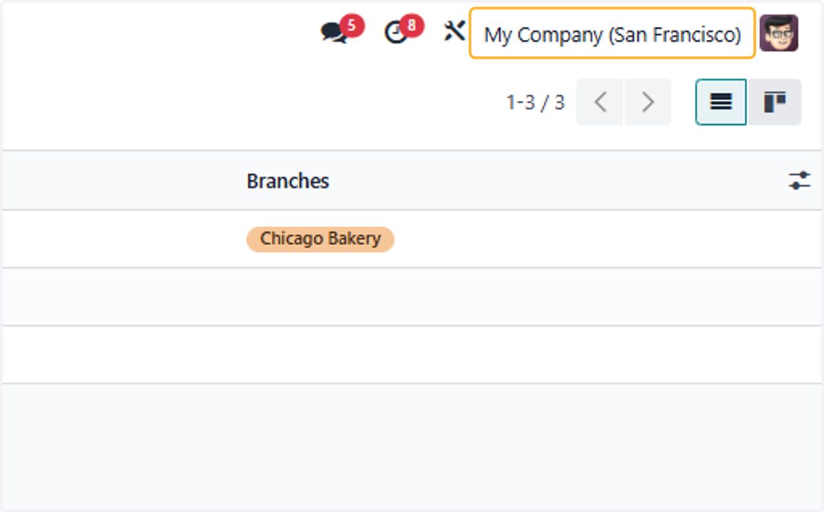 Click on My Company (San Francisco)