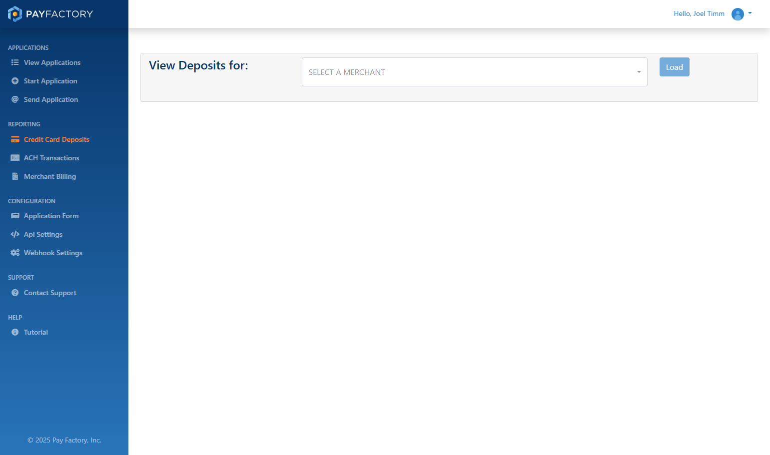 If needed, Select the Company from the Dropdown