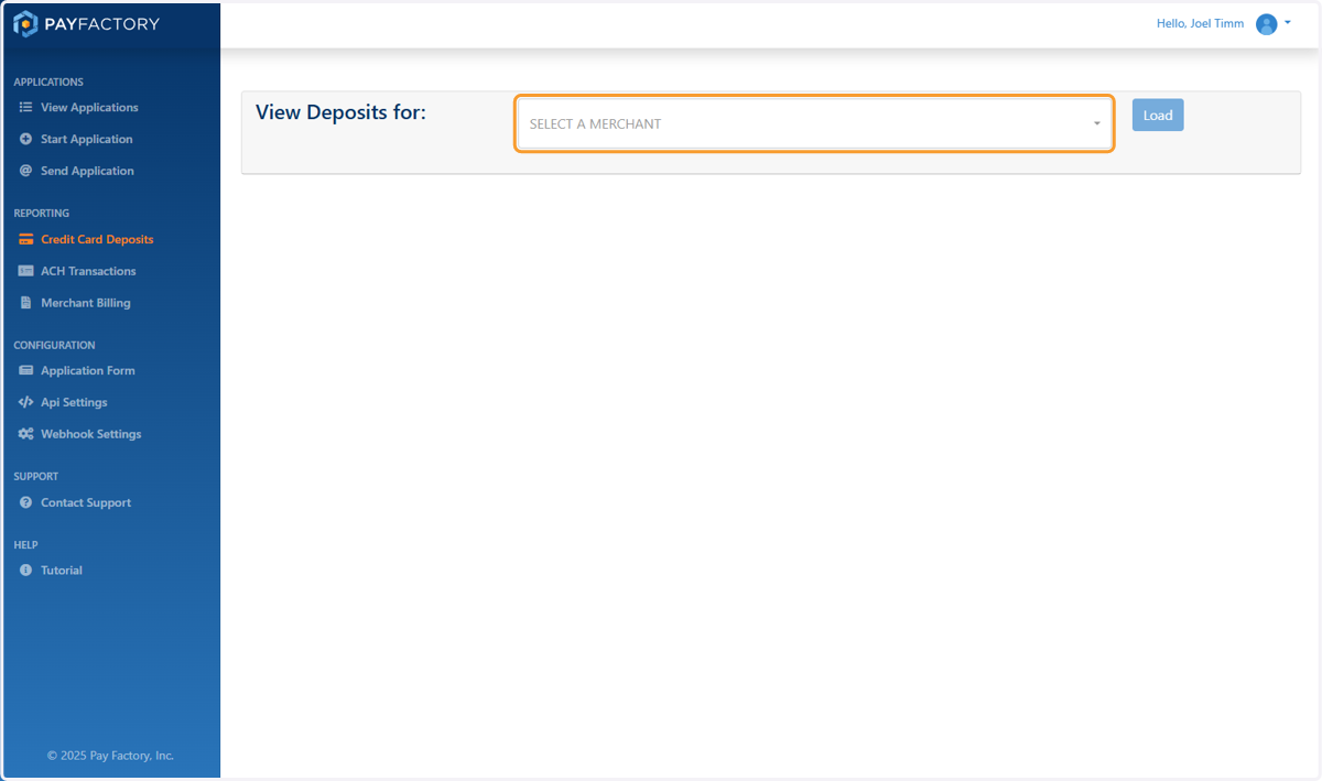 If needed, Select the Company from the Dropdown