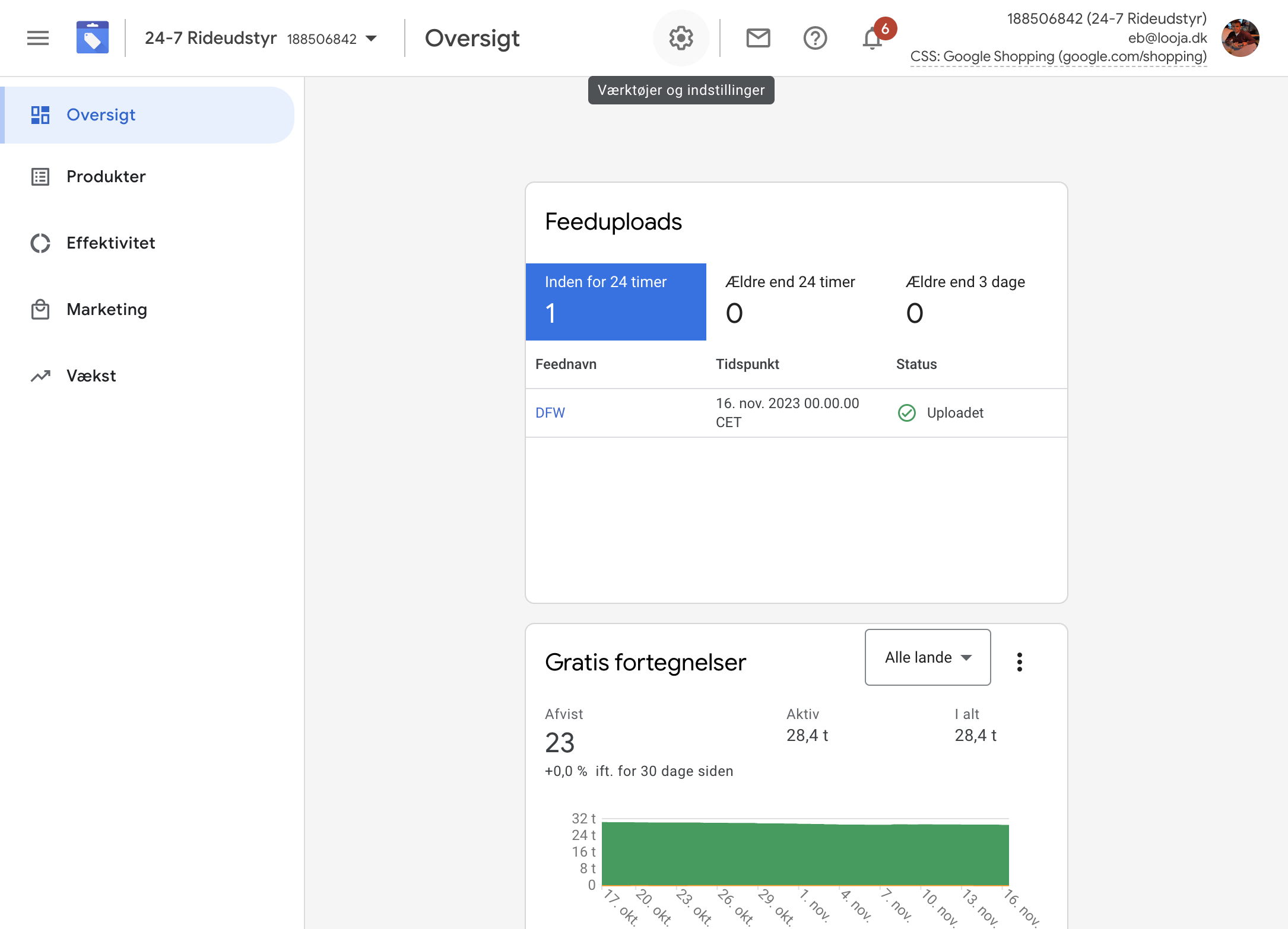 Click on Tools and settings