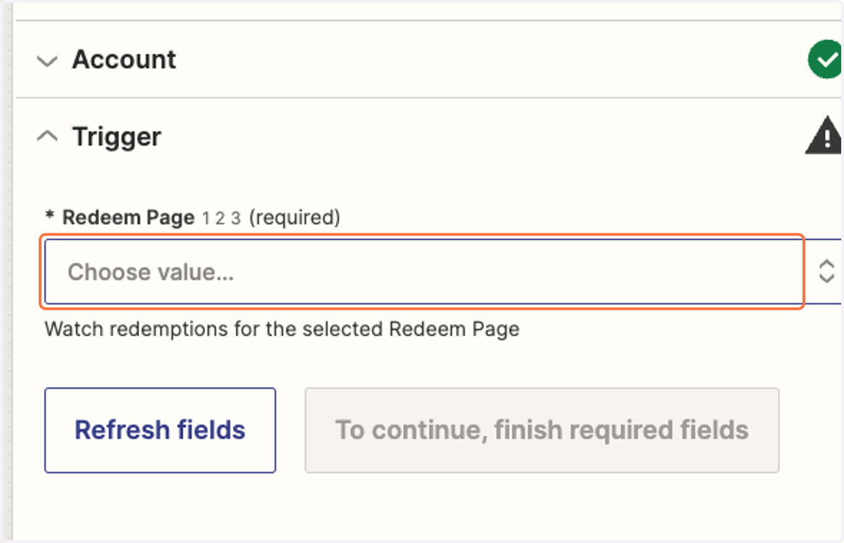 Choose Redeem Page you'd like to auto-ship to
