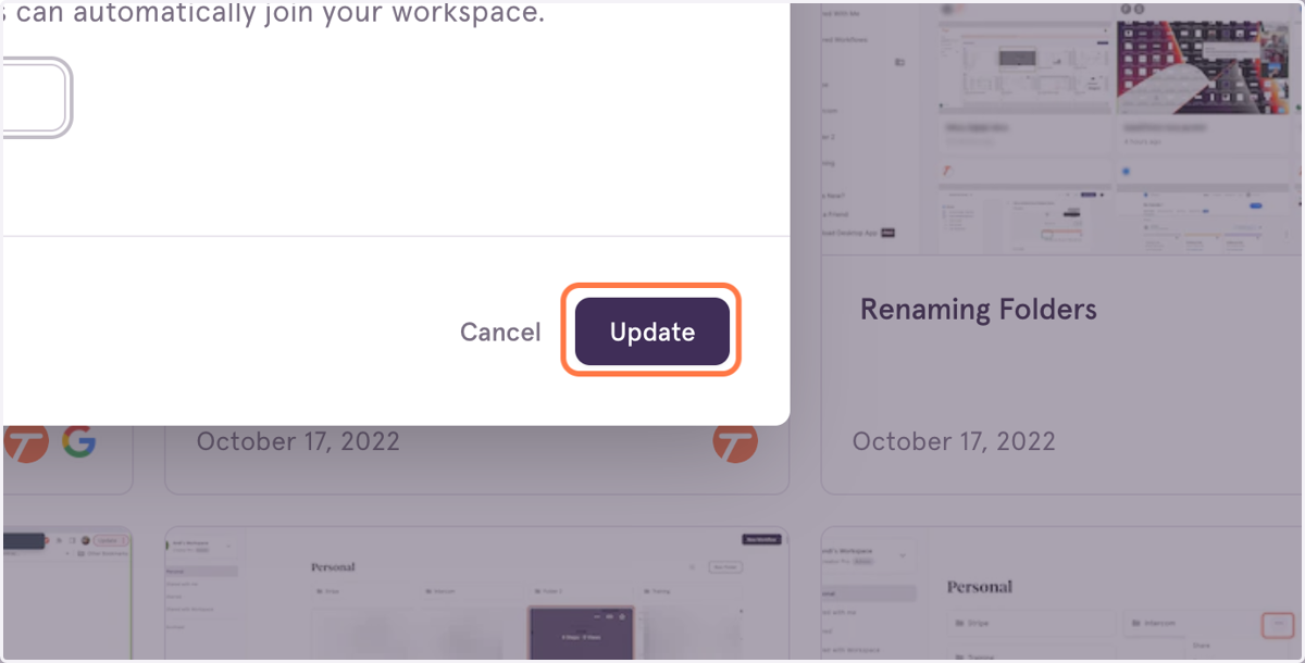 Click on Update