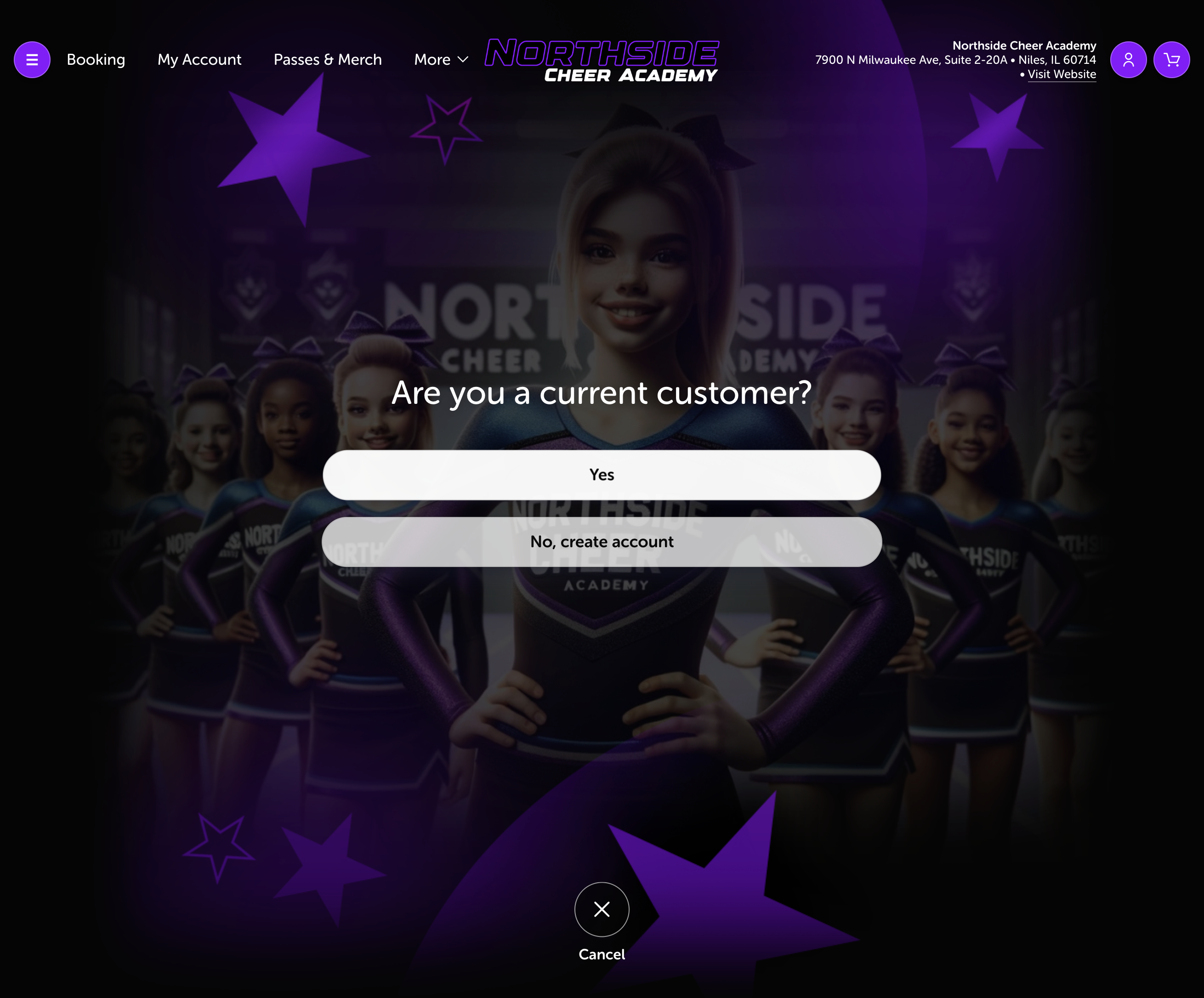 If you have a current account, select yes, or else create an account.