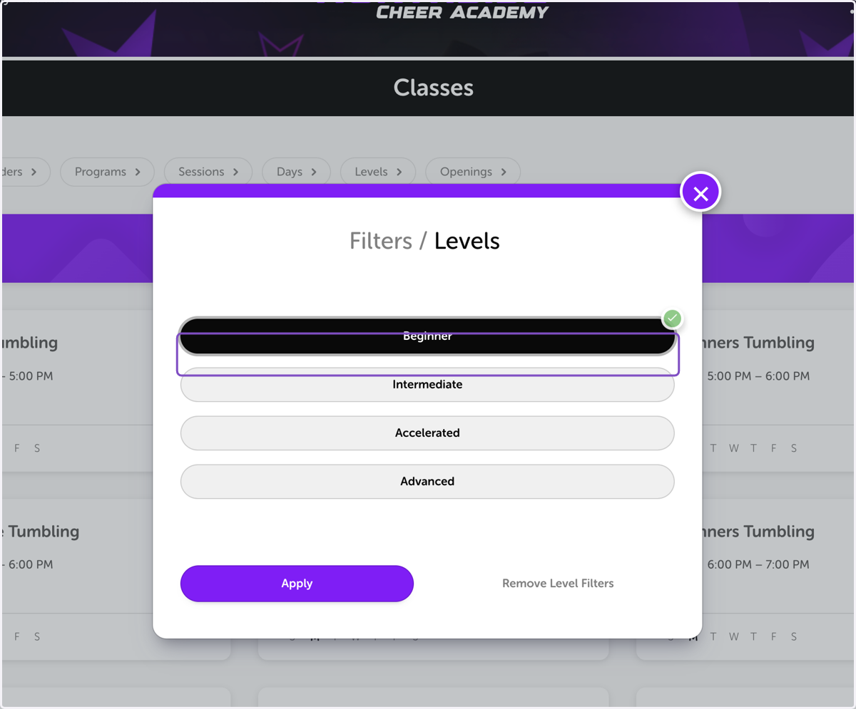 Select the appropriate Level