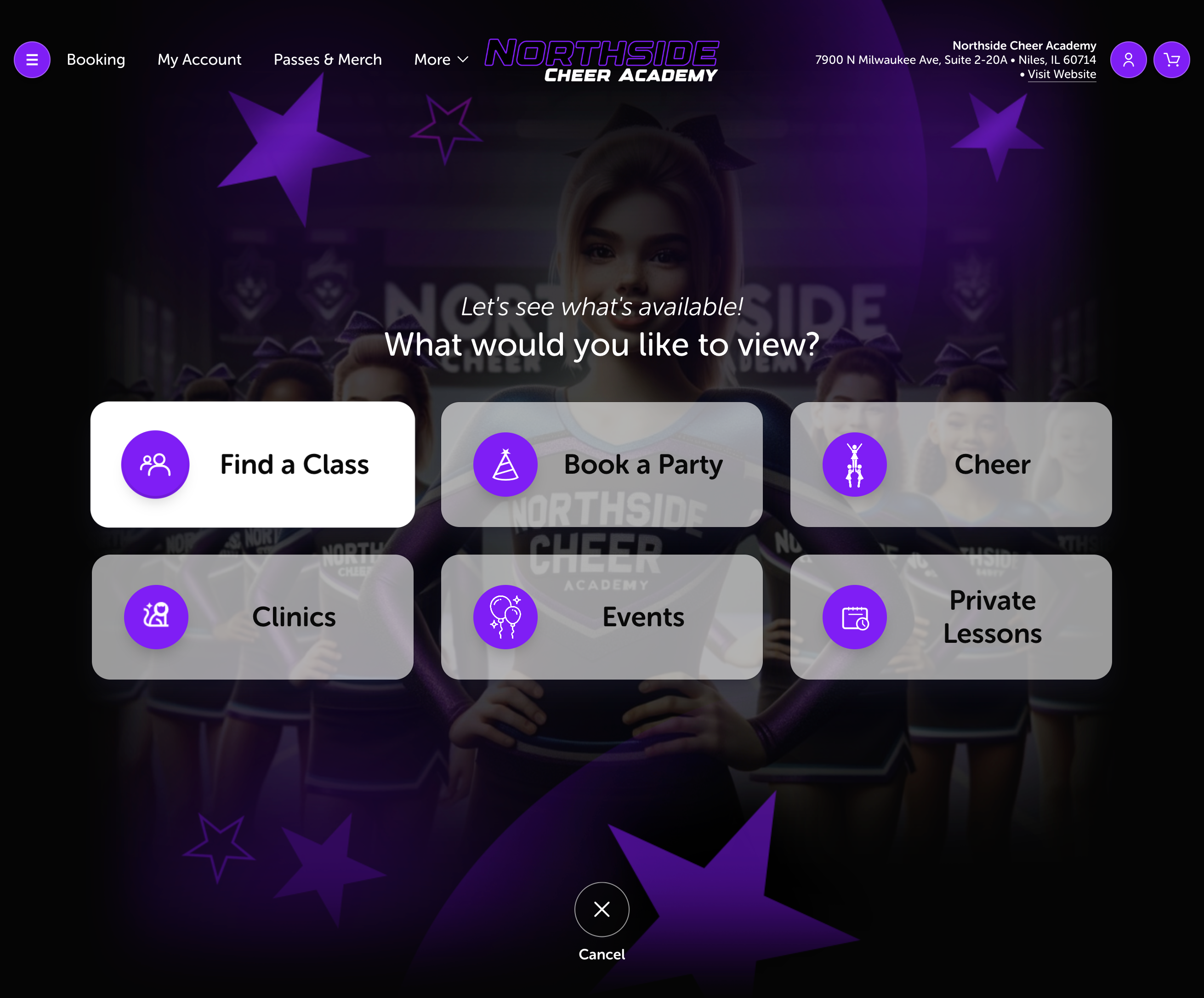 Click on Find a Class