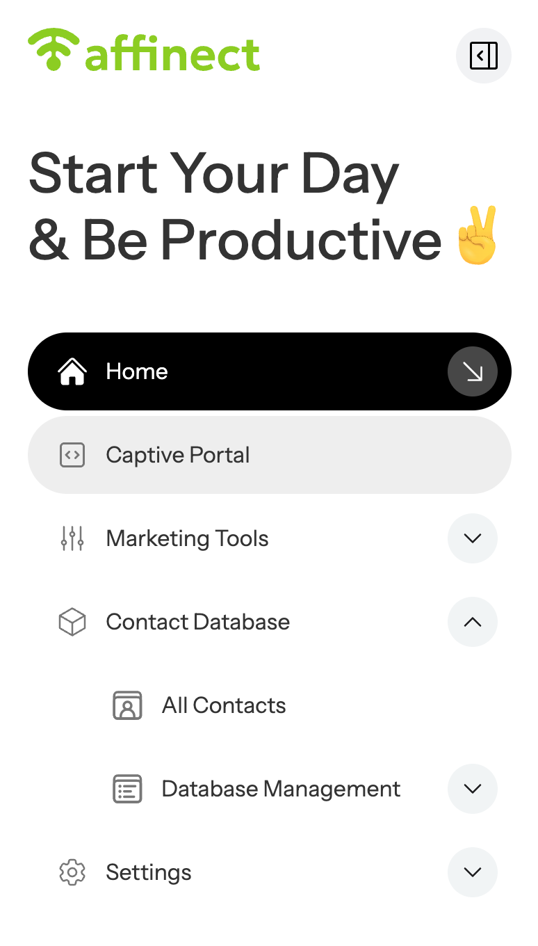 Click on Captive Portal on the left-hand side of the dashboard.