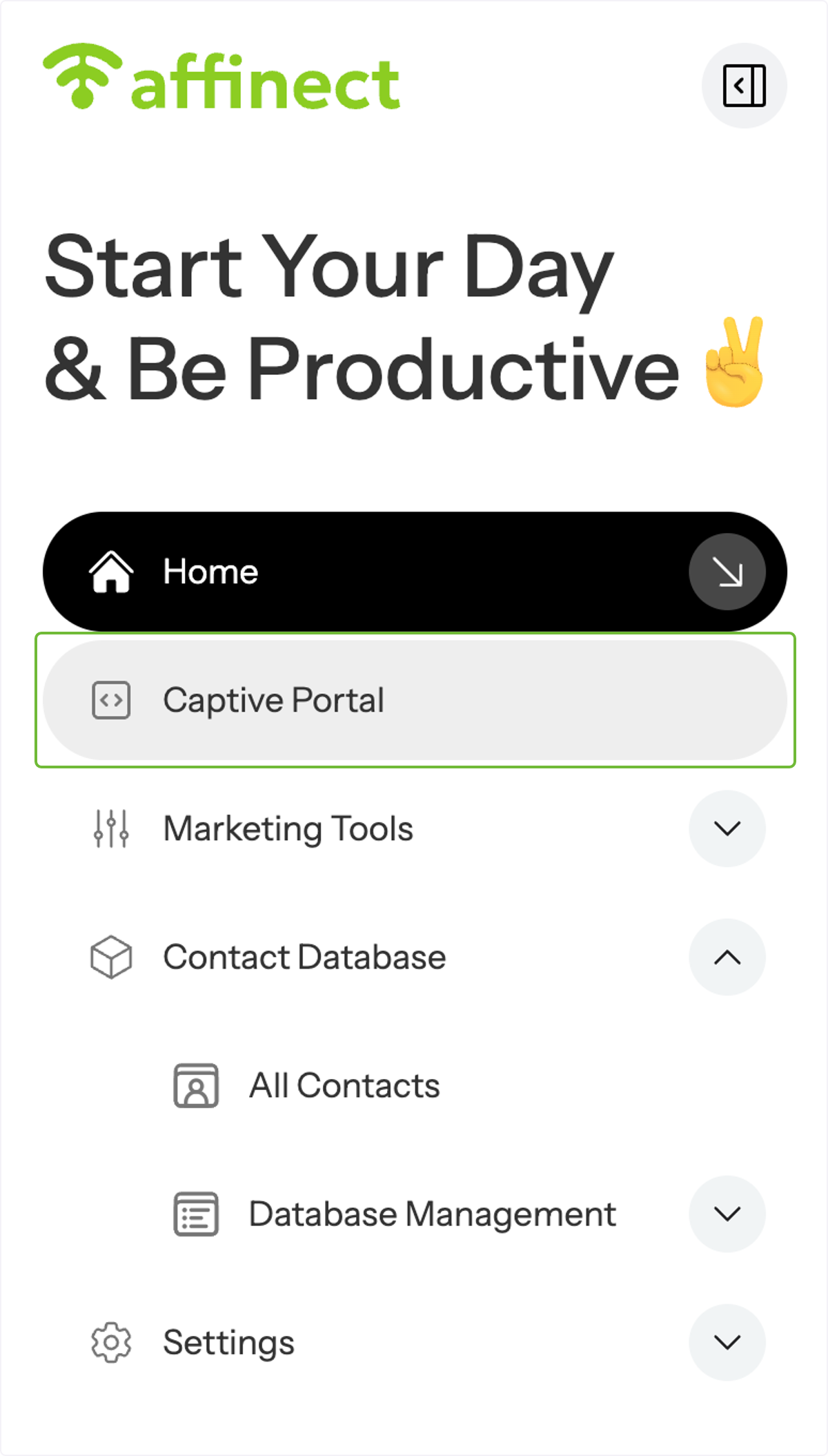 Click on Captive Portal on the left-hand side of the dashboard.