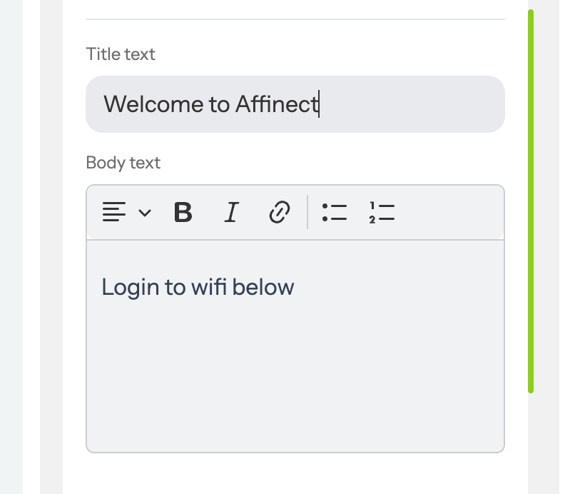 You can also customize the title and body text on the login page to match your brand’s tone and messaging.