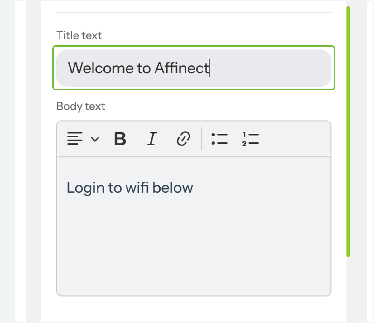 You can also customize the title and body text on the login page to match your brand’s tone and messaging.