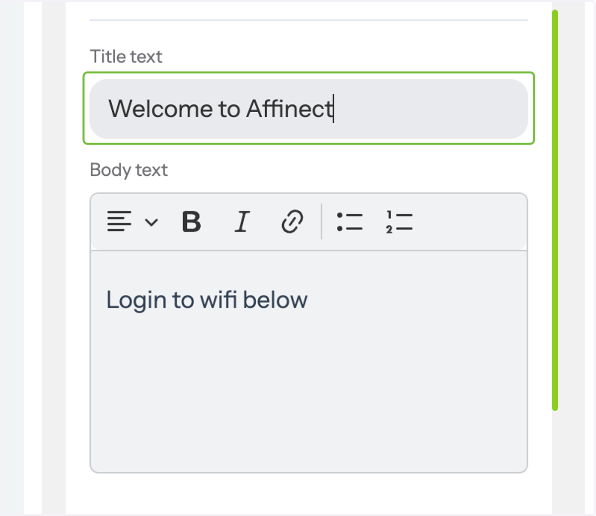 You can also customize the title and body text on the login page to match your brand’s tone and messaging.