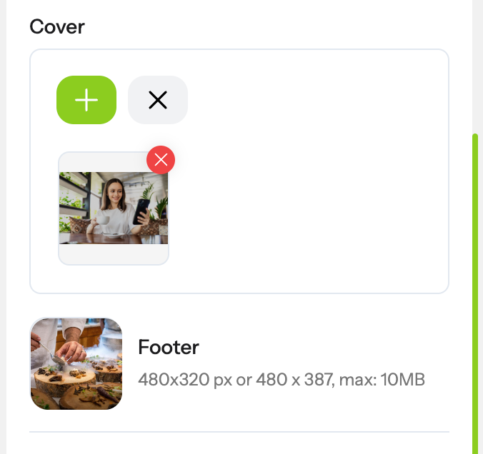 Under 'Themes', you can customize the cover and footer of your choice. You can upload images in GIF or PNG format, with…