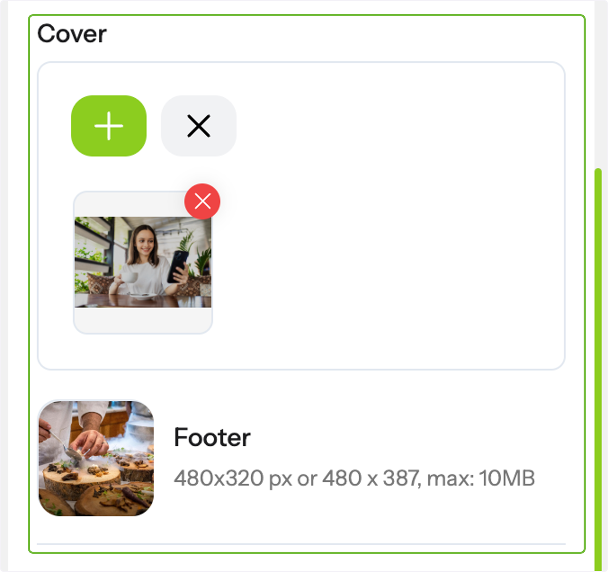 Under 'Themes', you can customize the cover and footer of your choice. You can upload images in GIF or PNG format, with…