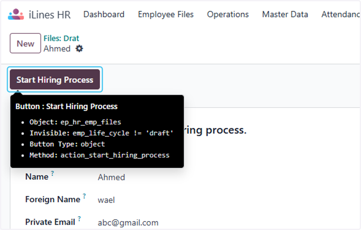 Click on Start Hiring Process