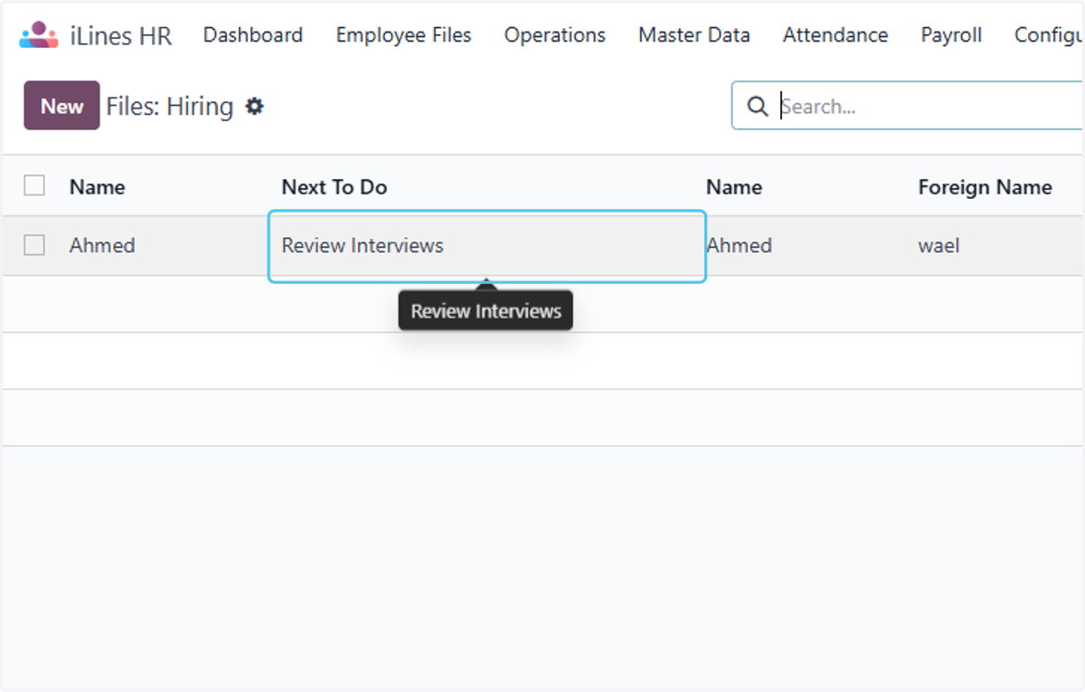 Click on Review Interviews