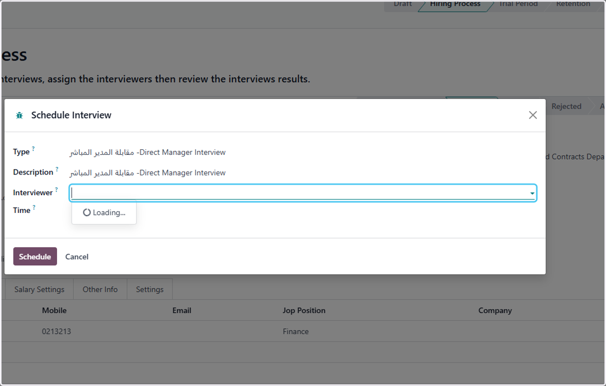 Click on Interviewer?