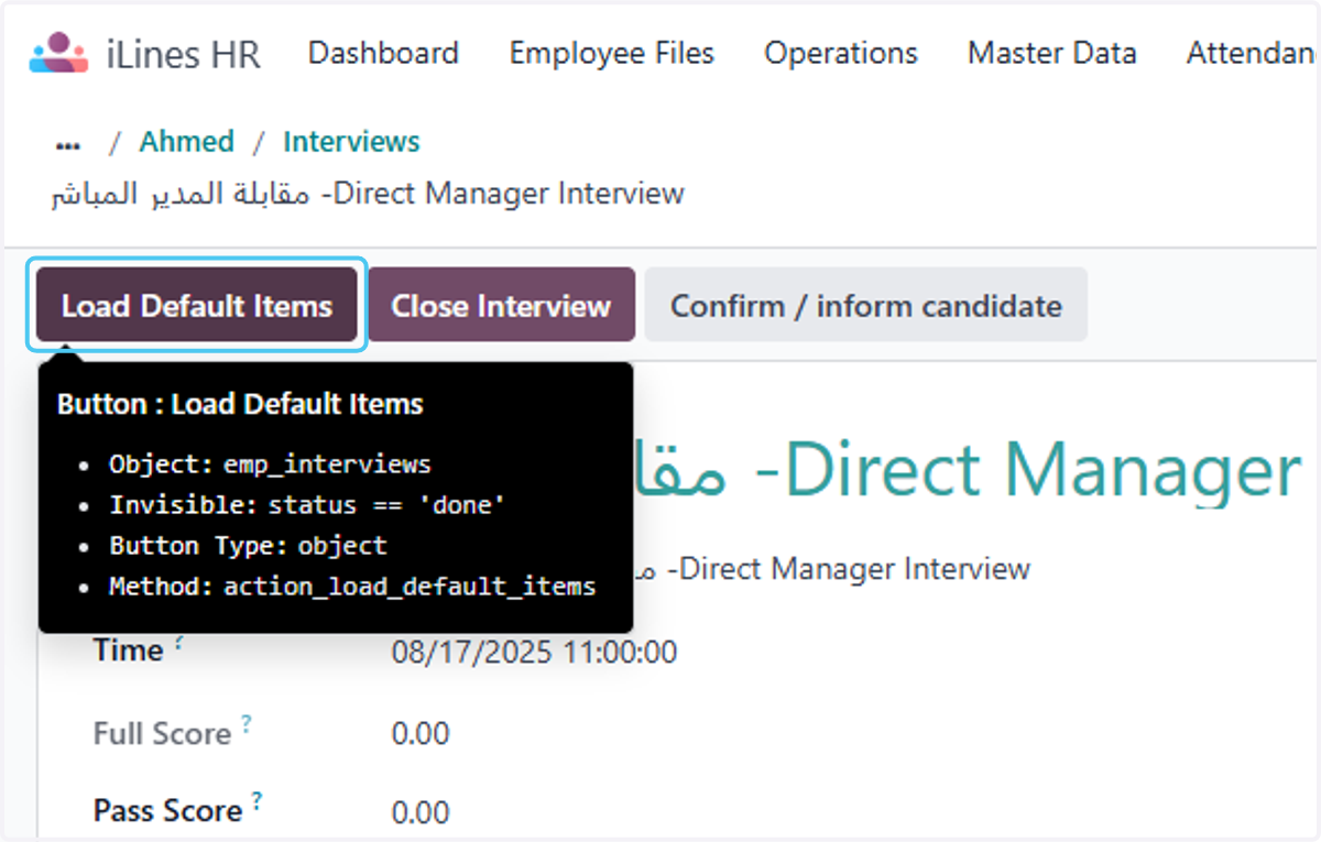 Click on Load Default Items