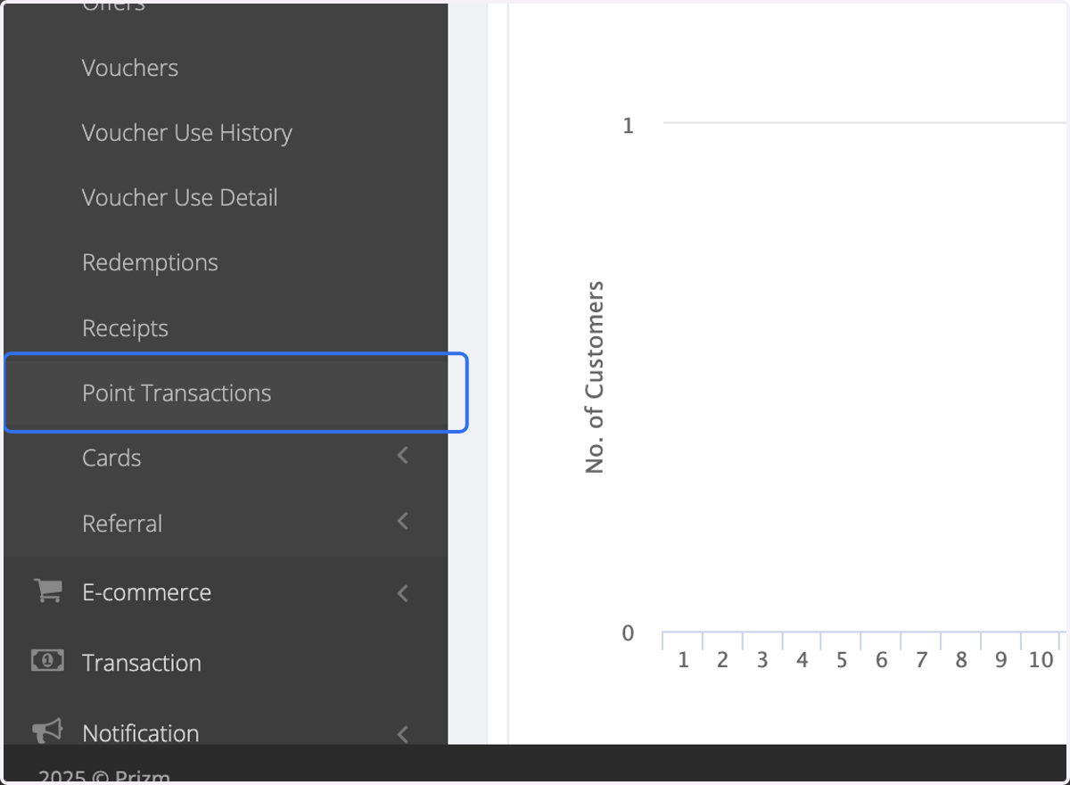 Click on Point Transactions