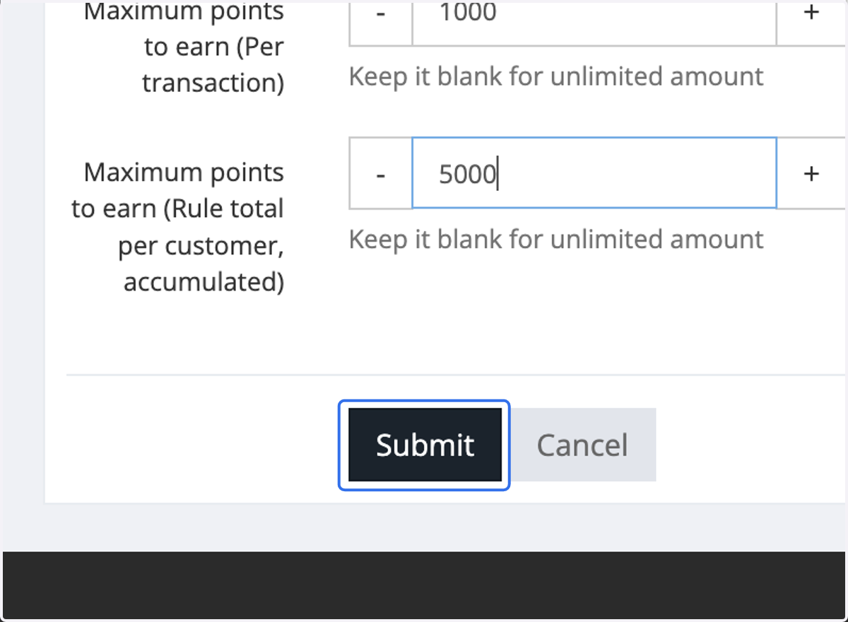 Click on Submit