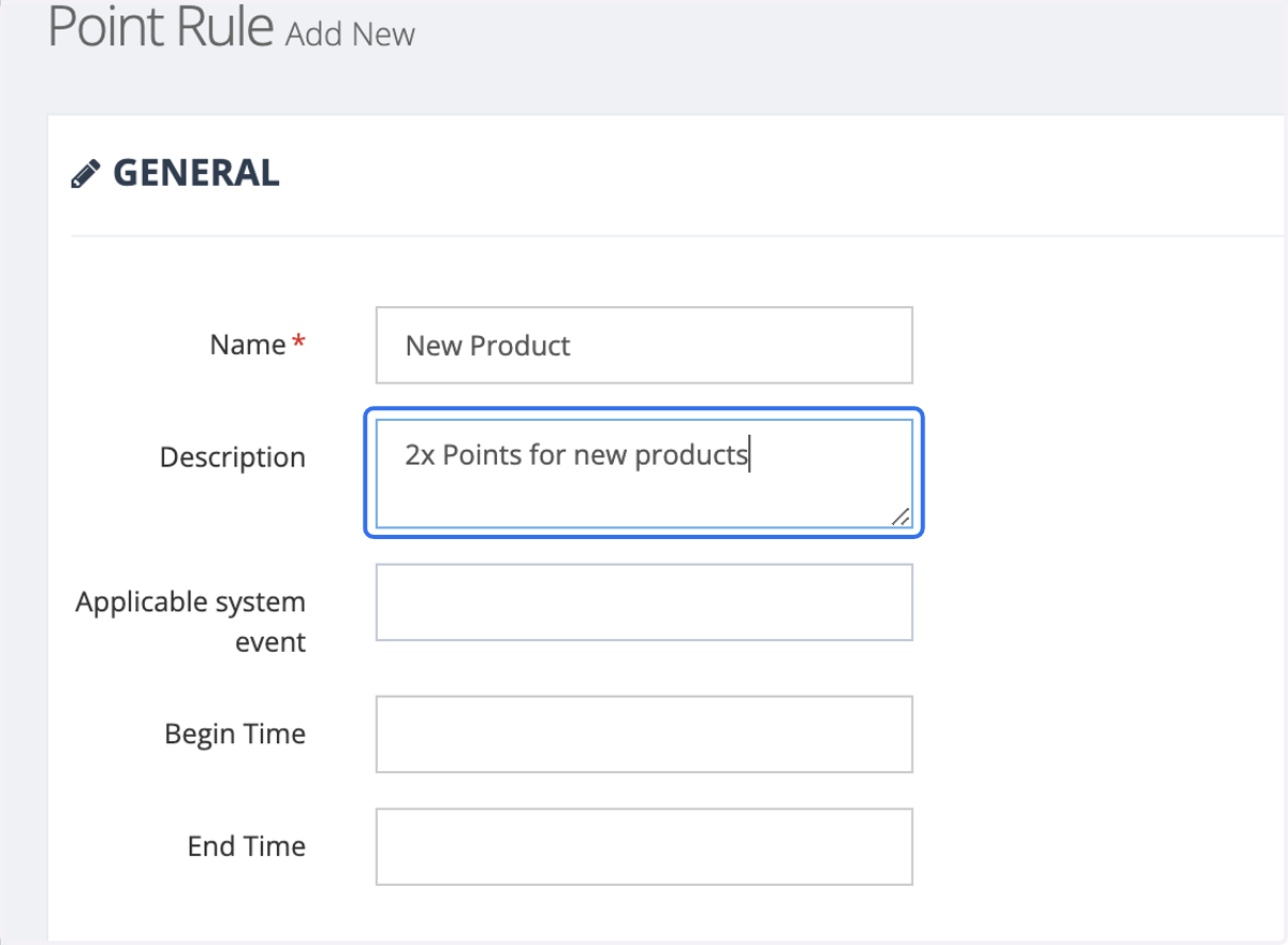 Insert the Description of the Points Rule
