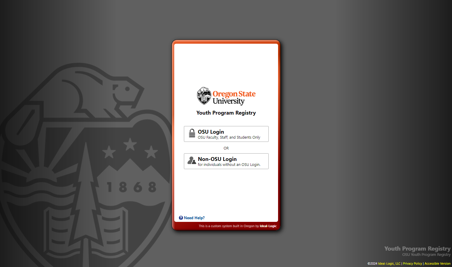 Select OSU Login or Non-OSU Login and enter your login credentials