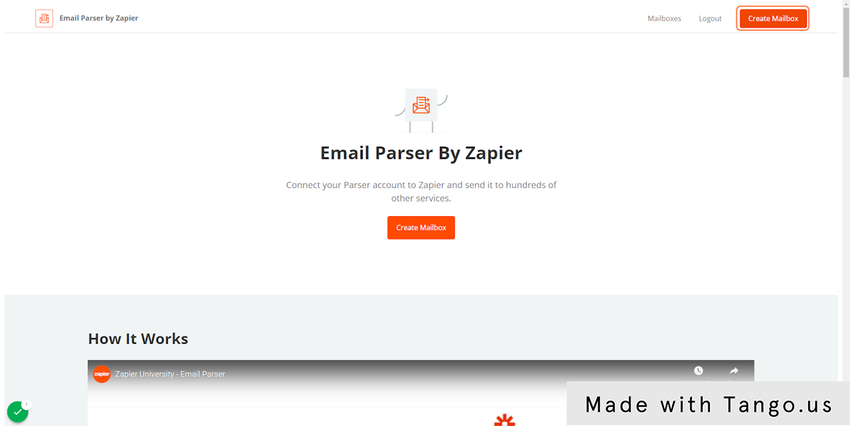 create a Zapier mailbox