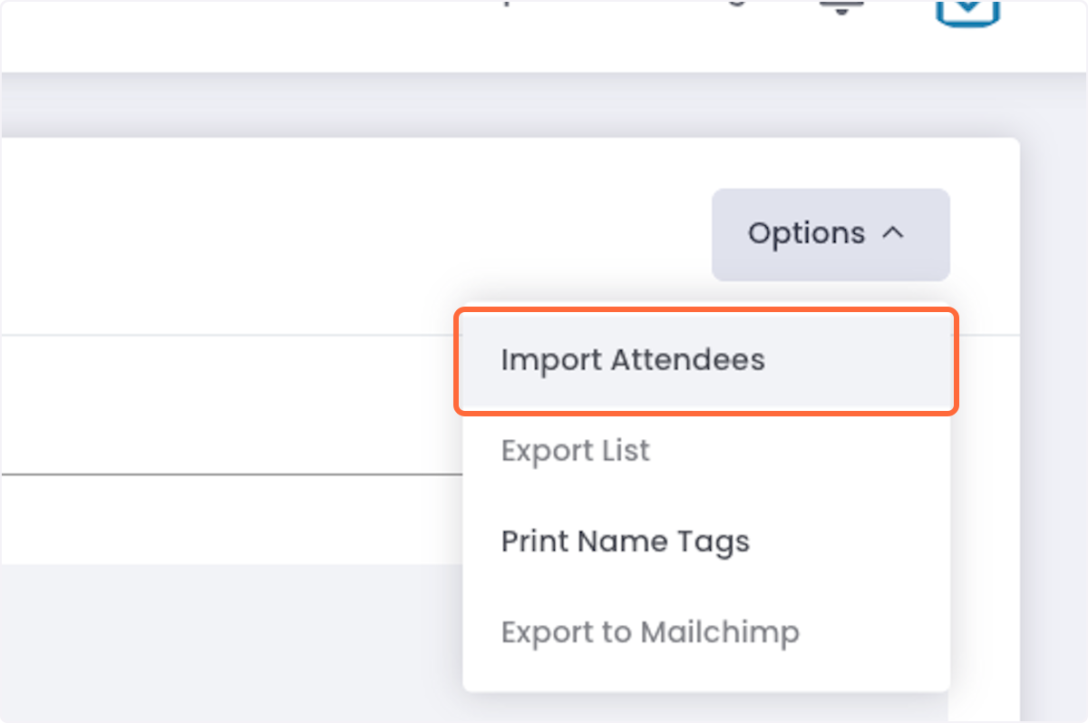 Then click on Import Attendees.