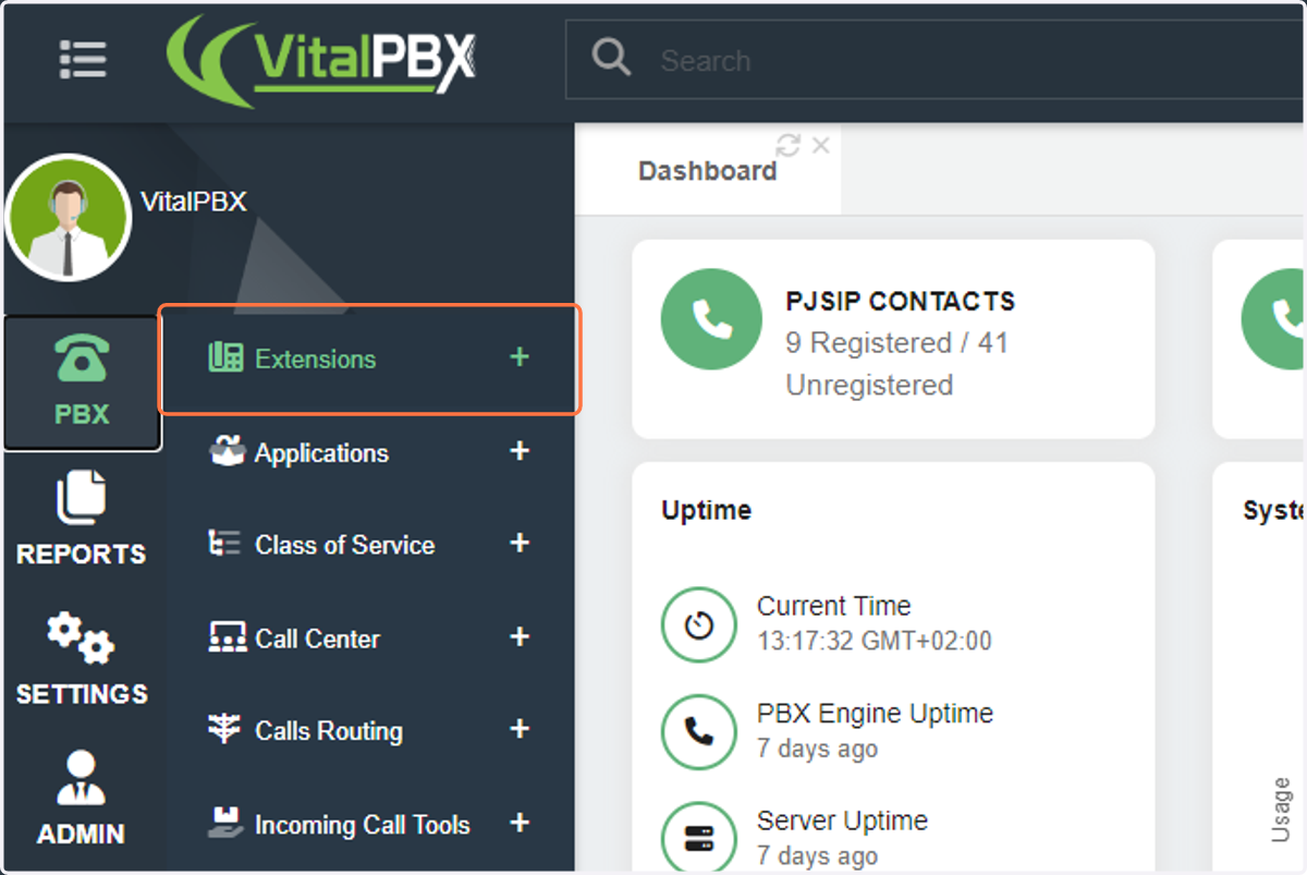 Click on Extensions…