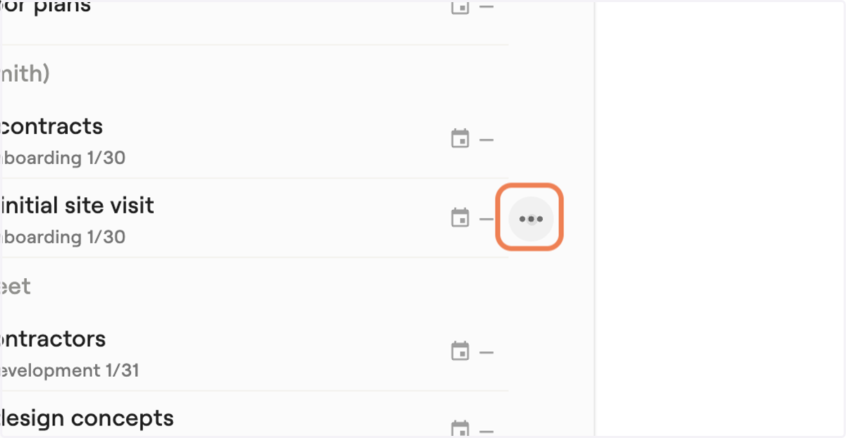 Hover near the calendar icon and a 3 dot menu will appear