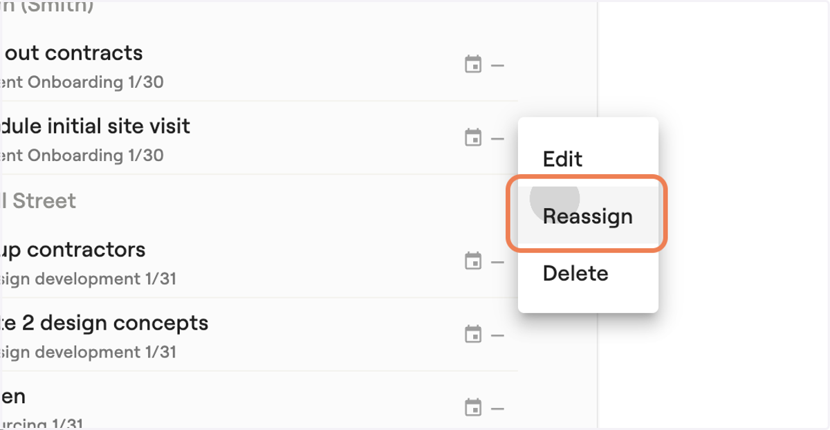 Click on Reassign