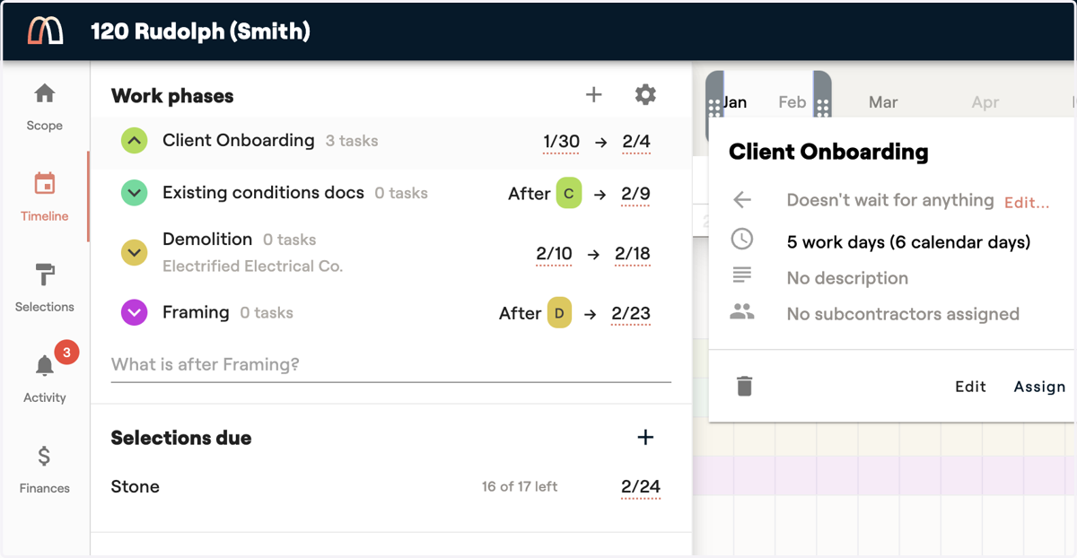 The third place you can reassign is within the timeline's planned tasks