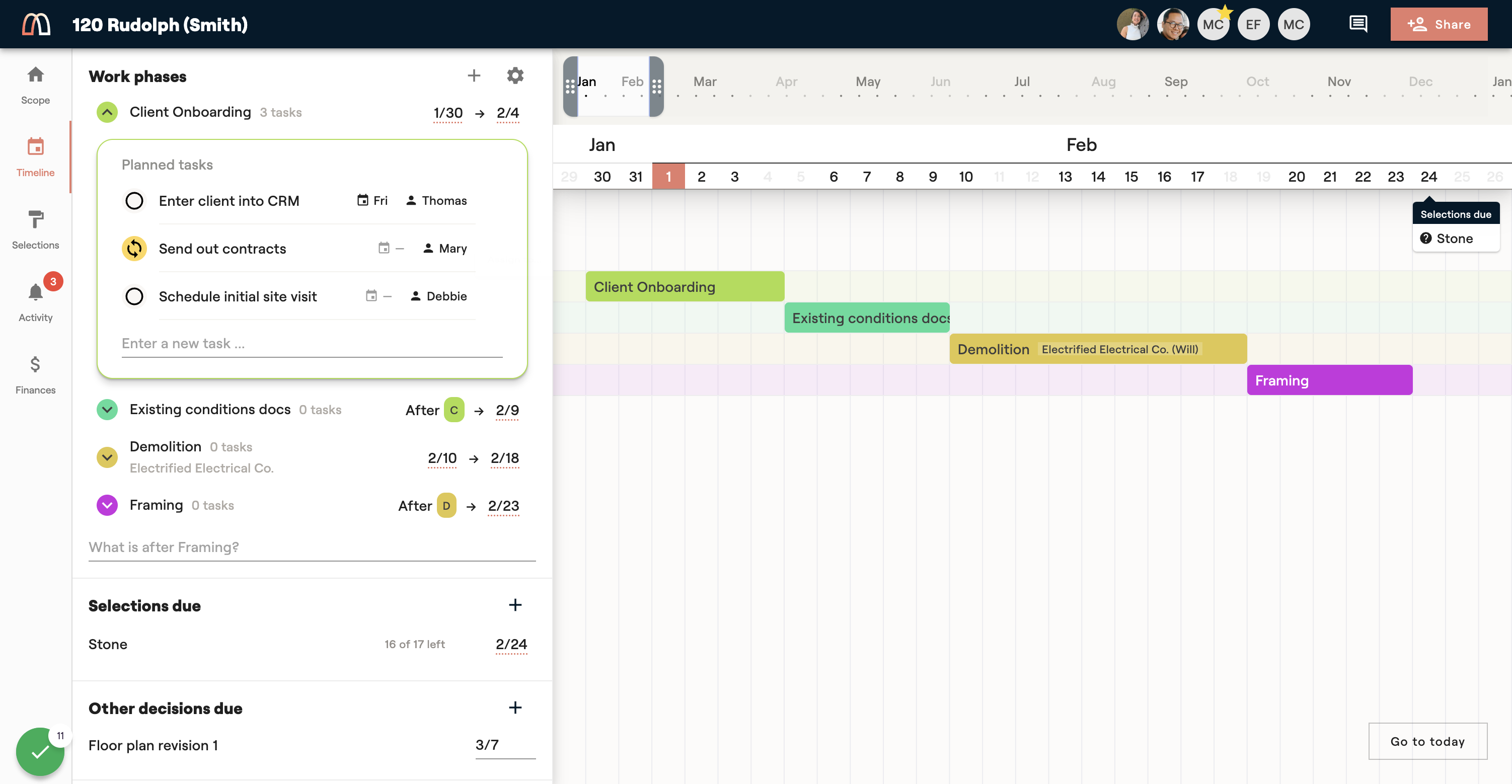 Click on the existing assigned team member to open a menu