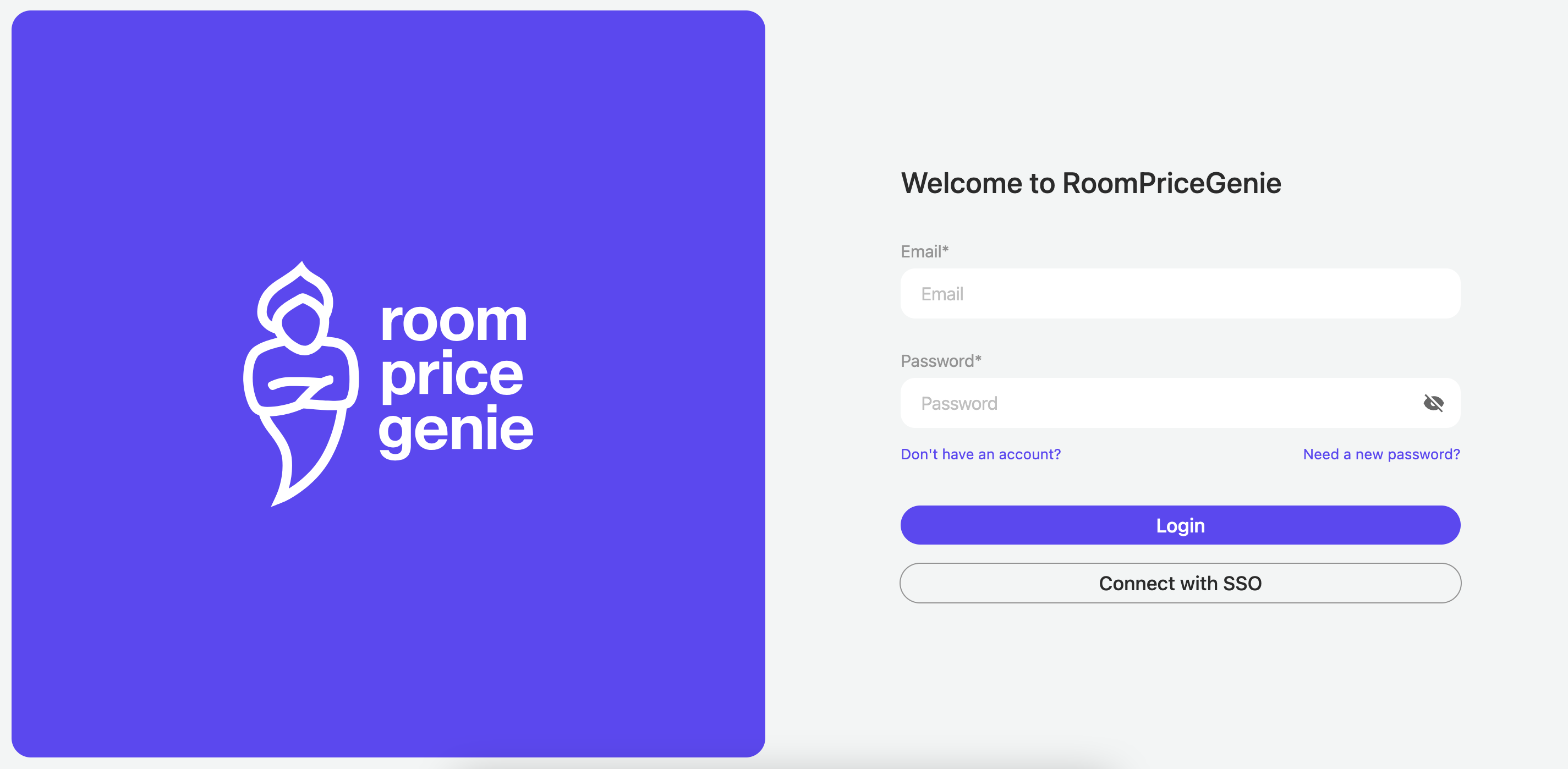 On the Login page click on "Connect with SSO"