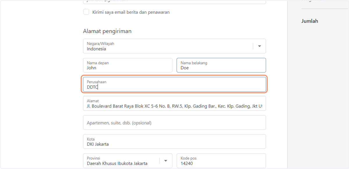 Ketik nama perusahaan/instansi Anda (tulis “Tidak Ada” jika Anda tidak terkait dengan perusahaan/instansi tertentu).