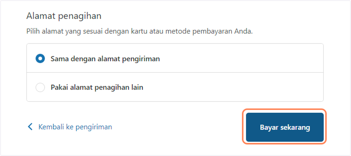 Klik "Bayar Sekarang" untuk melanjutkan proses pembayaran.