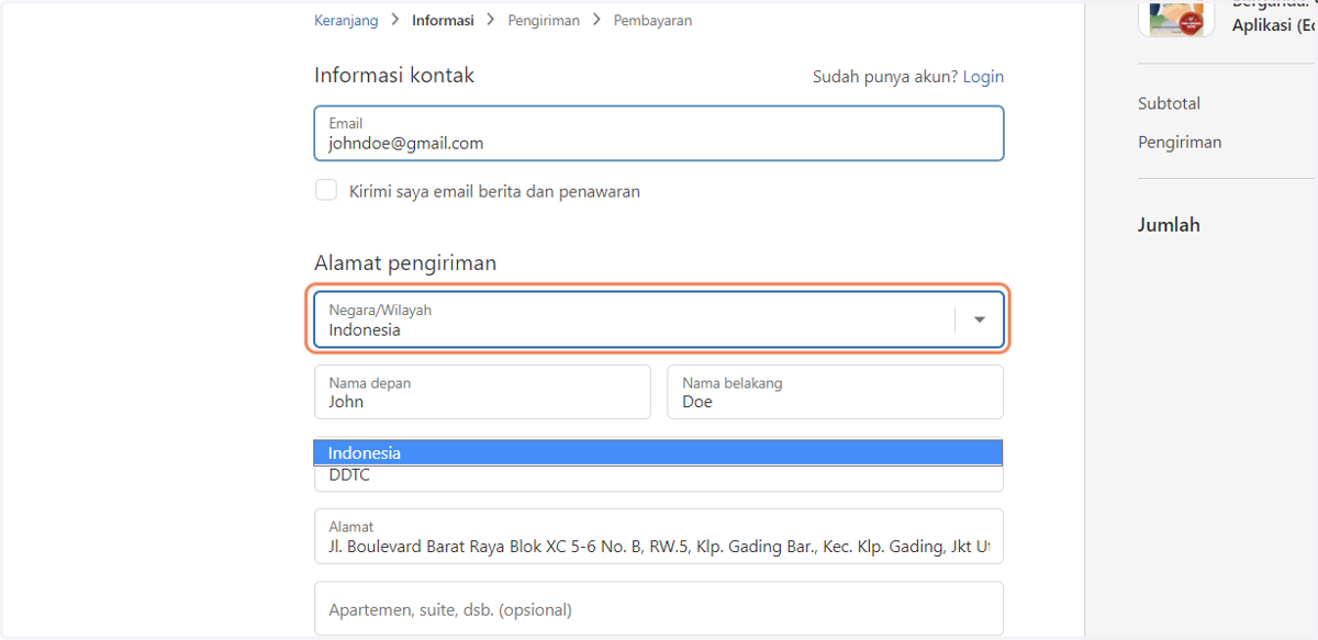 Pilih negara tempat tinggal Anda