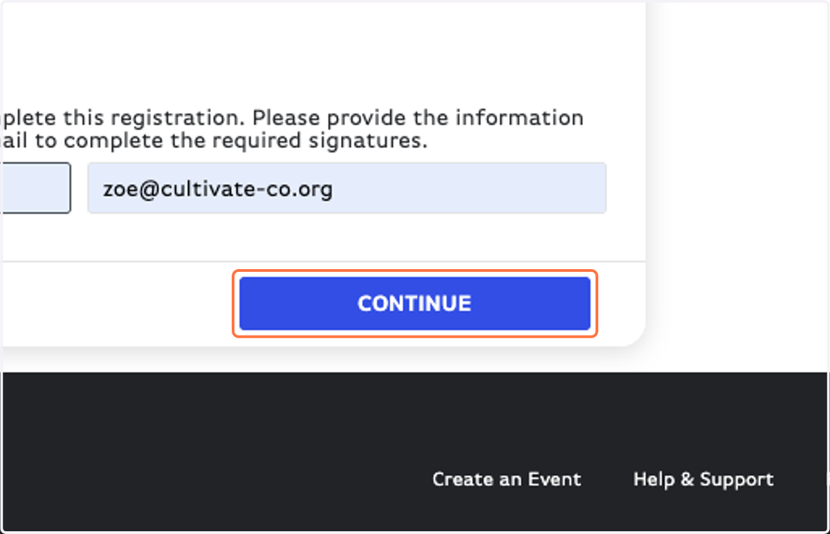 Click on CONTINUE