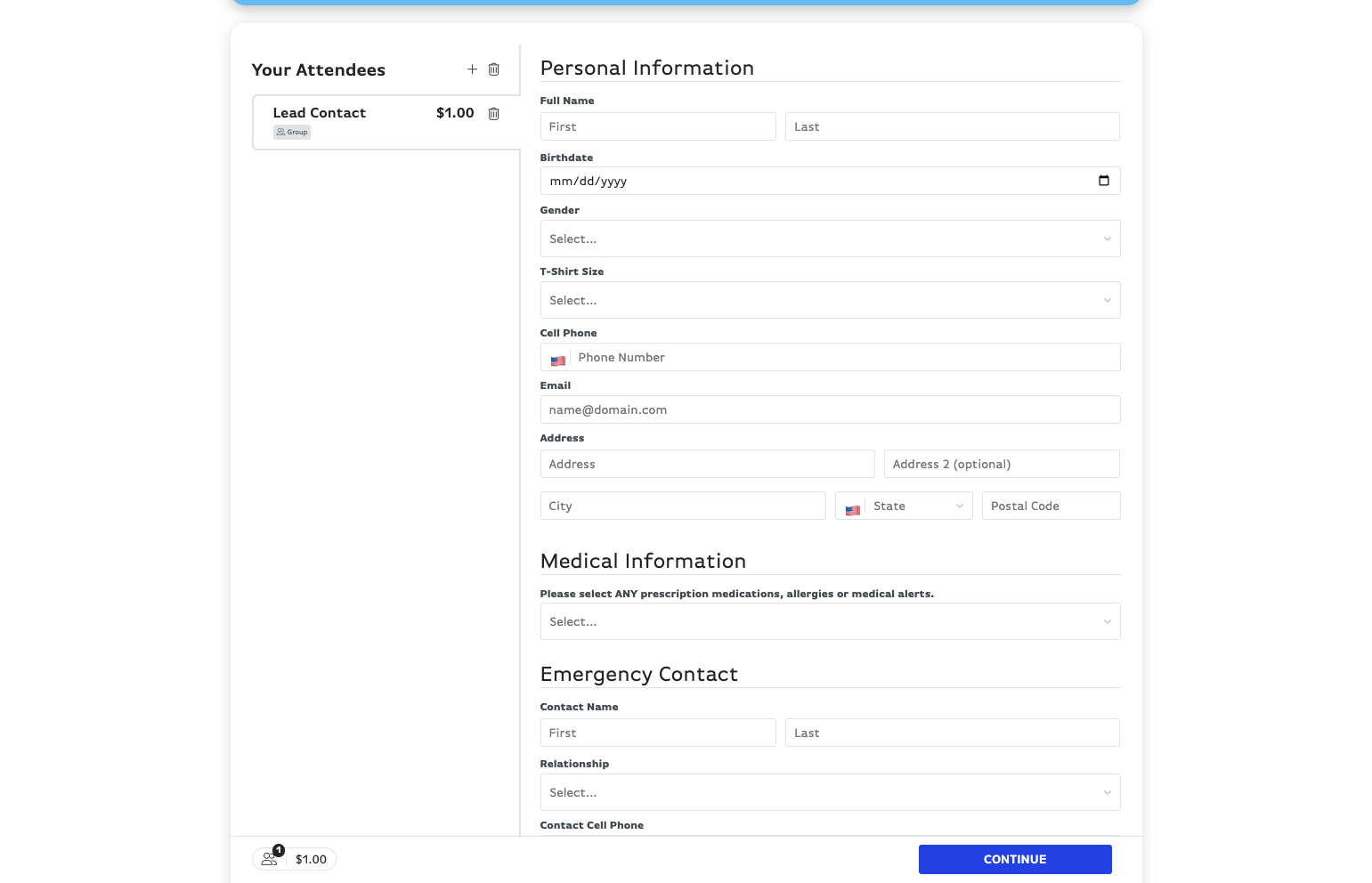 Fill out your Personal Information.
