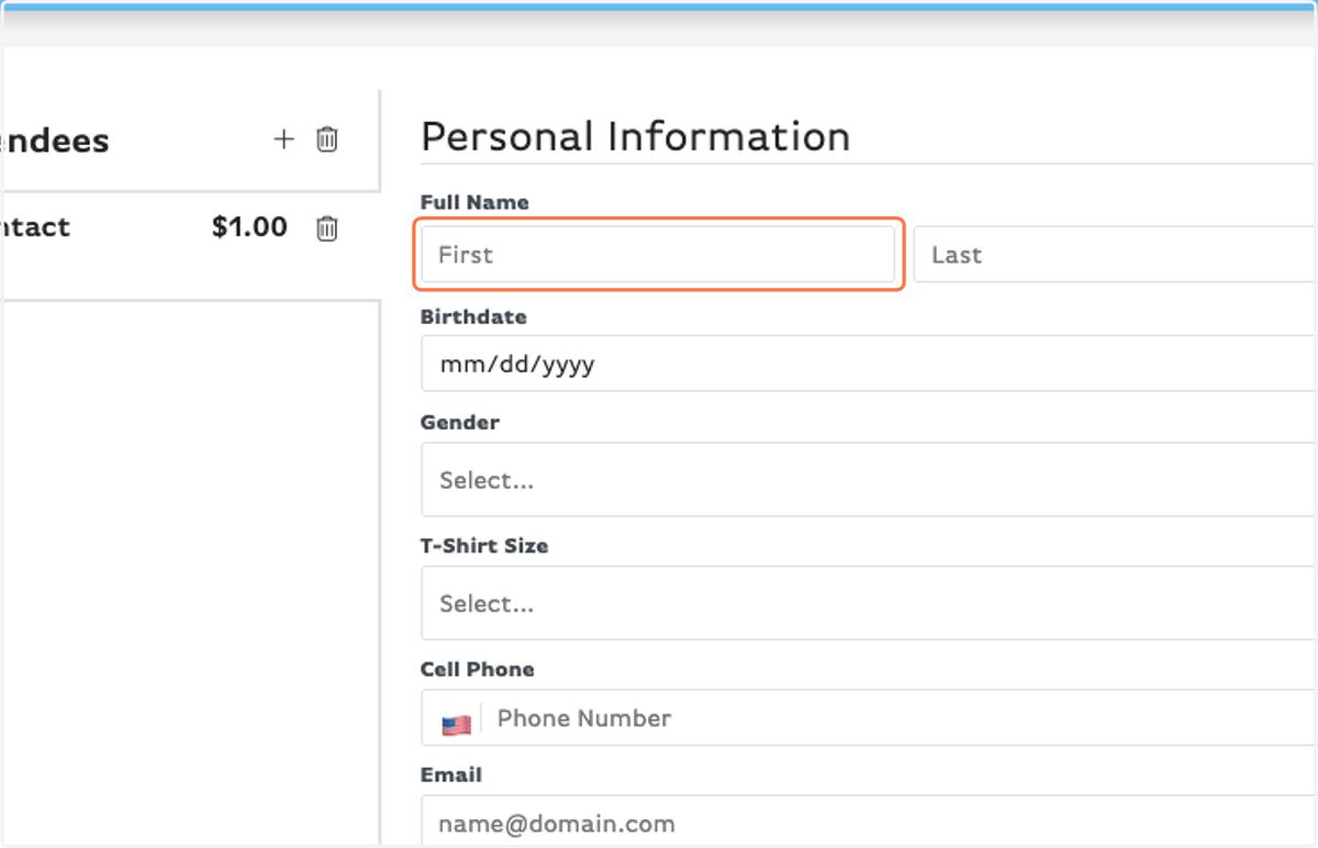 Fill out your Personal Information.