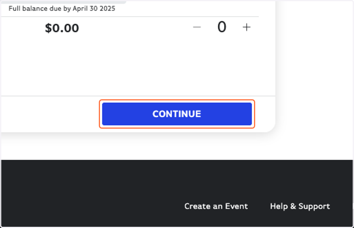 Click on CONTINUE