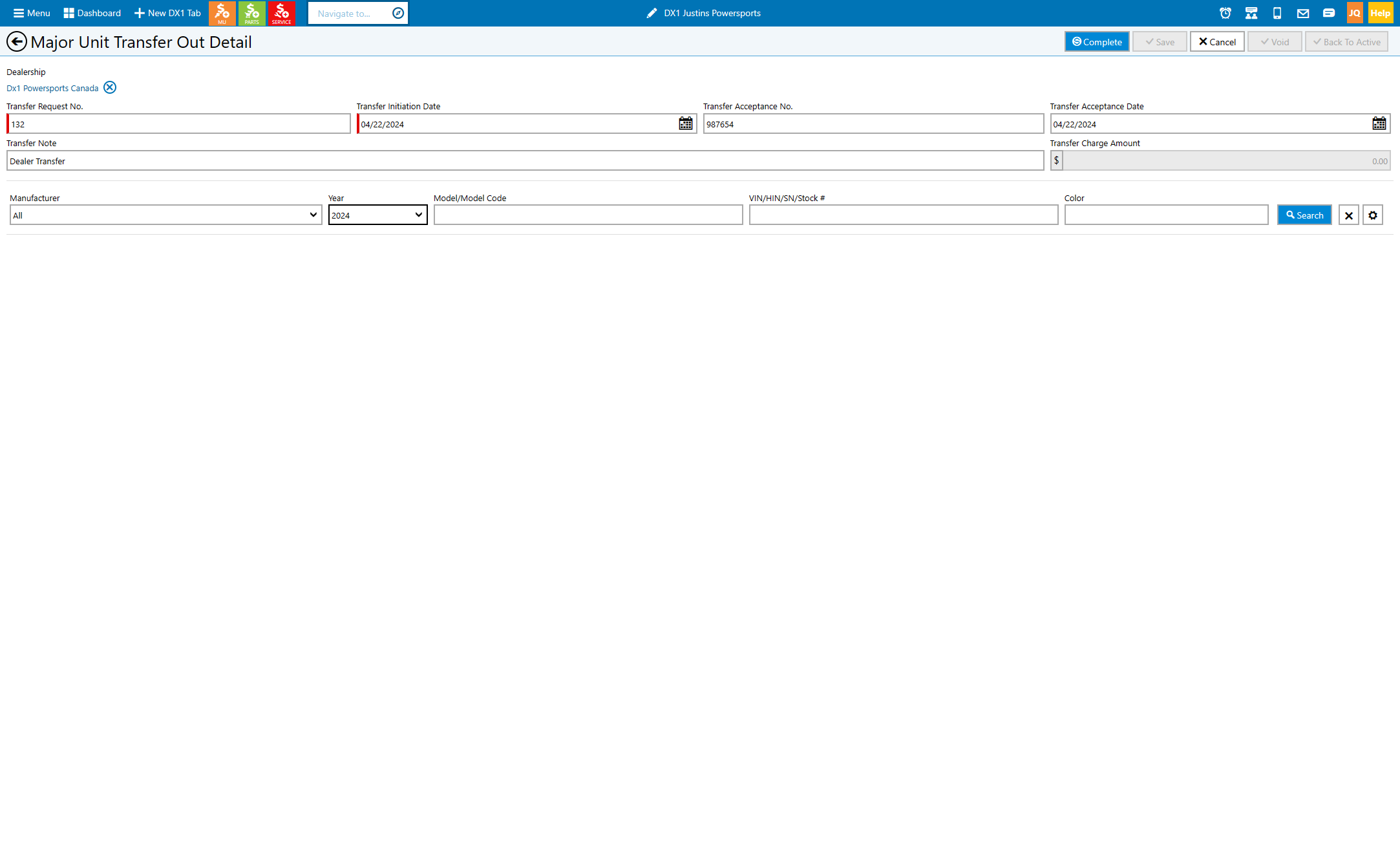 Select a model using either manufacturer, year, model code or any combination