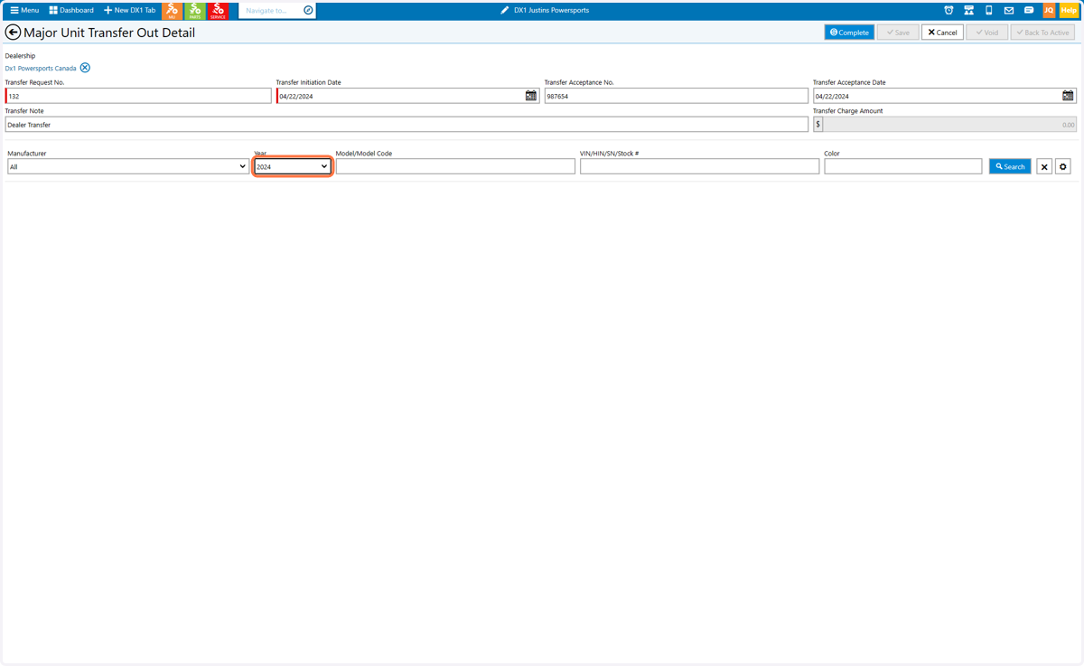 Select a model using either manufacturer, year, model code or any combination
