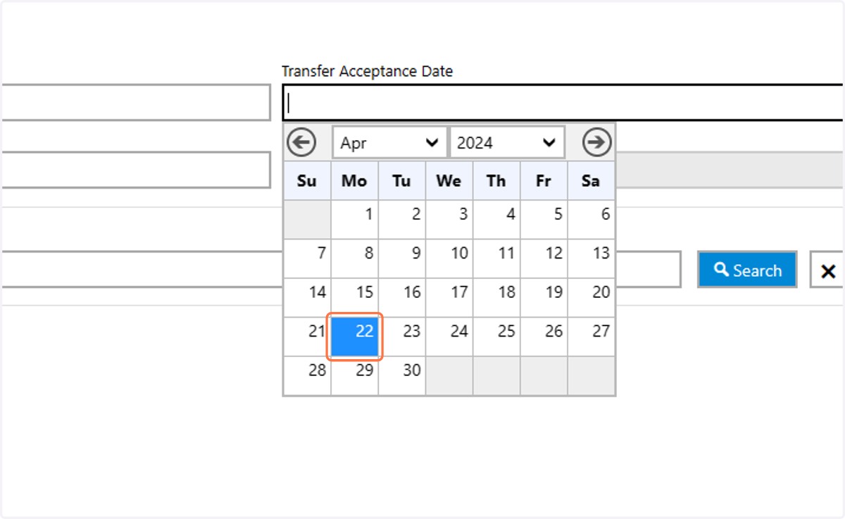 Click on the acceptance date