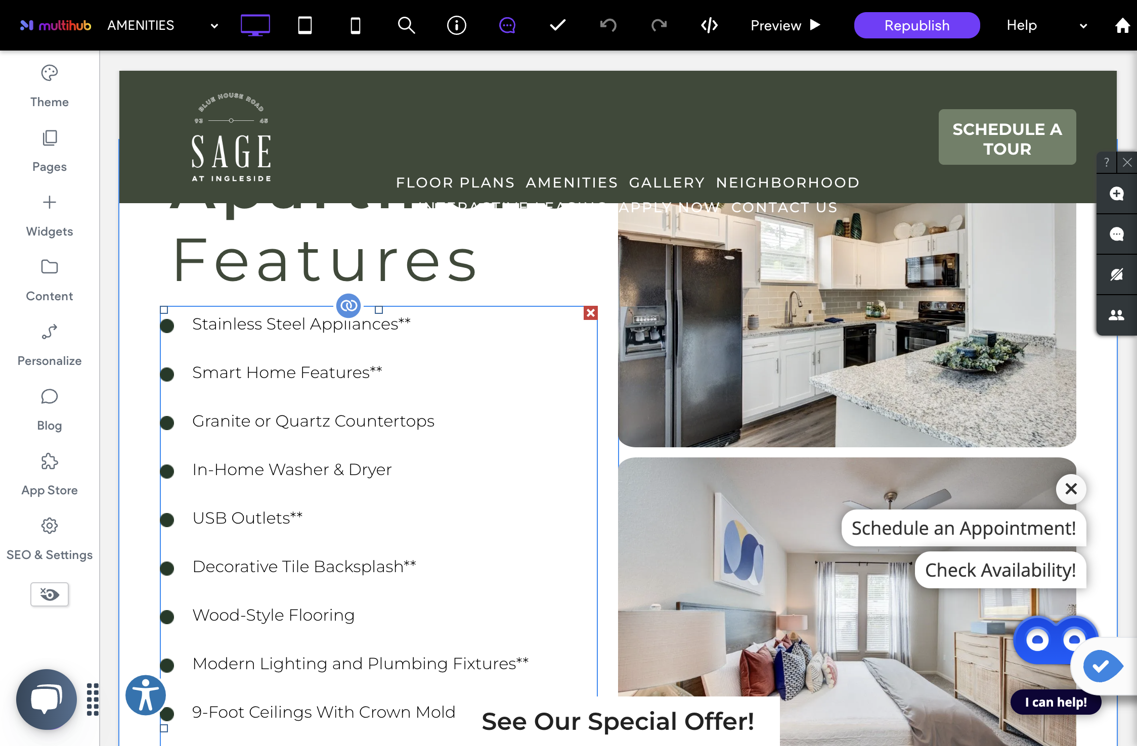 Do the same with the Apartment Features/interior list