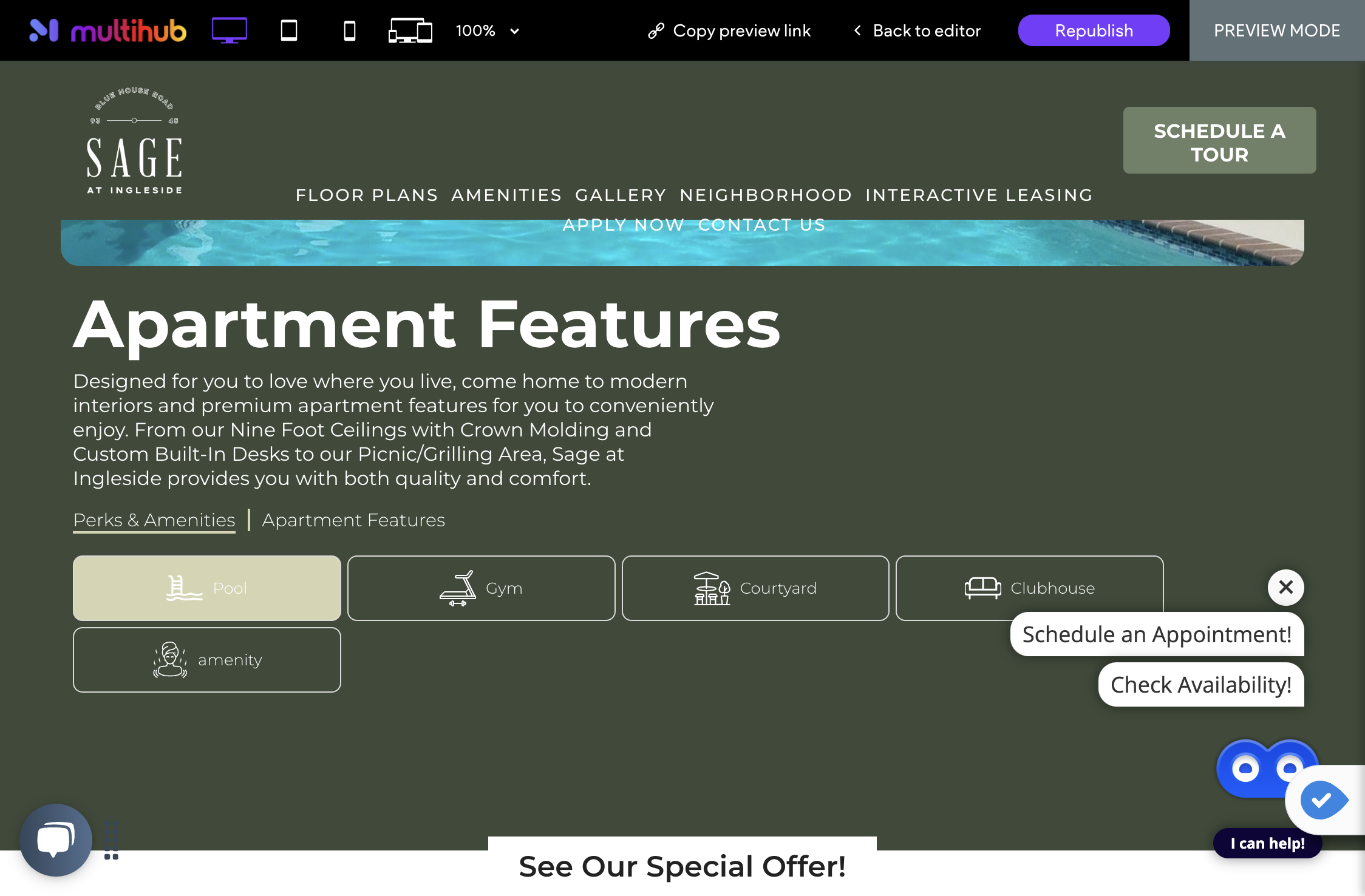 Now it will show up on the homepage featured amenities widget