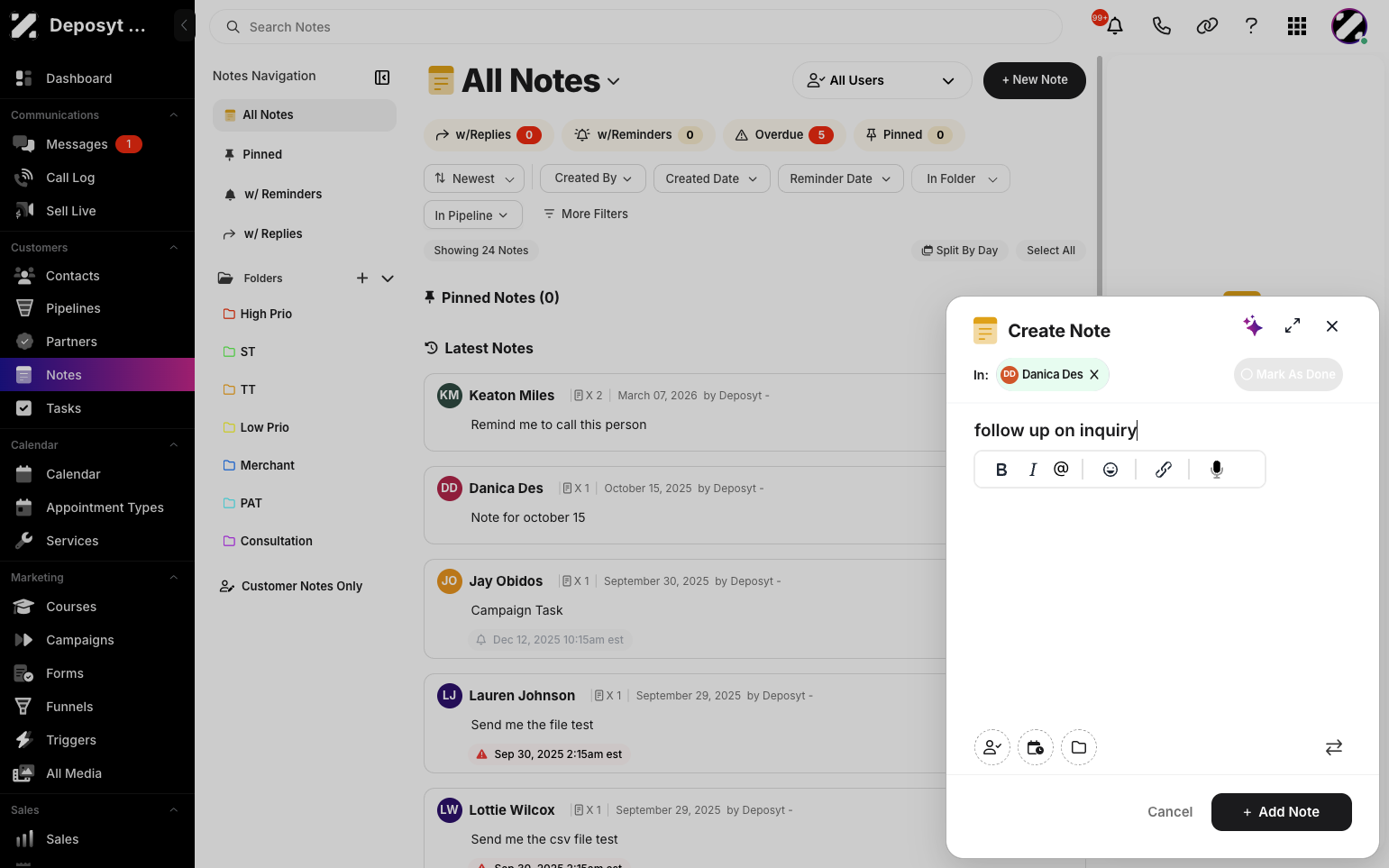 Step 6: Below, you can find options to assign it to a user, add a reminder, add it to a folder, or convert it into a task.