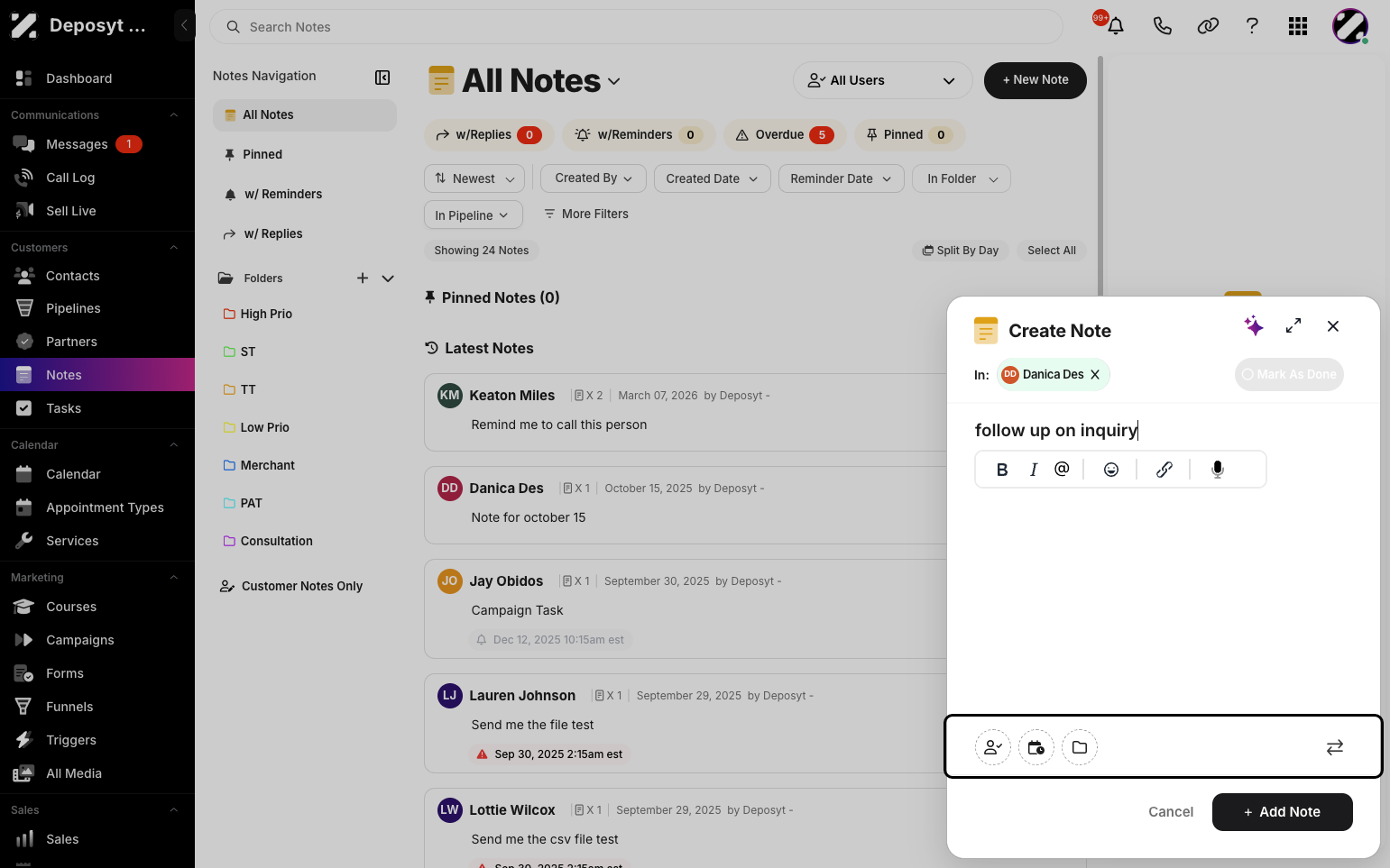 Step 6: Below, you can find options to assign it to a user, add a reminder, add it to a folder, or convert it into a task.